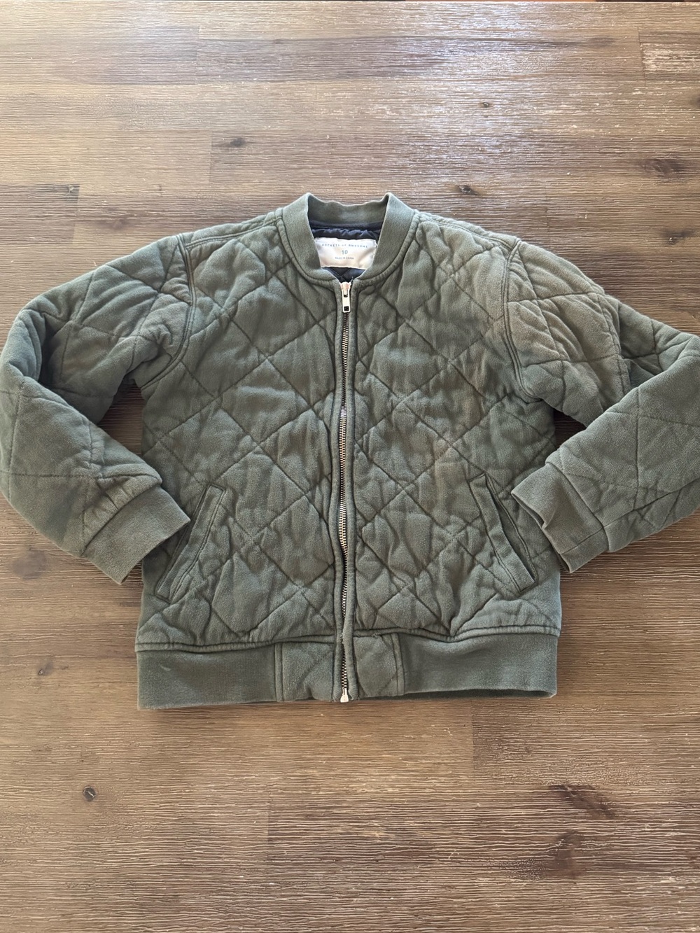 🟡EUC🟡 Rockets of Awesome Army Green Quilted Jacket - Youth Size 10